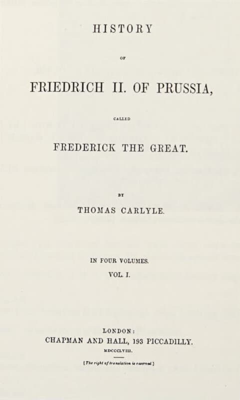 History of Friedrich II of Prussia, Called Frederick the Great