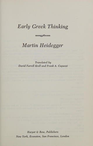 Early Greek Thinking