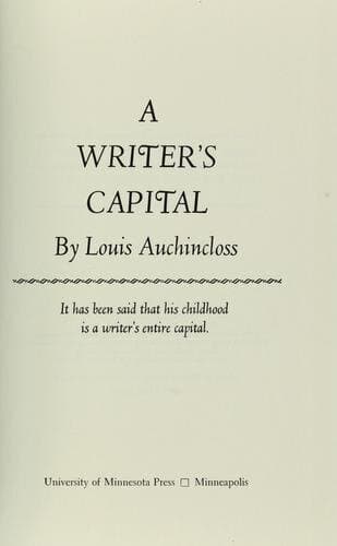 A Writer's Capital