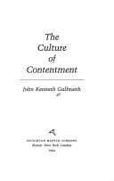 The Culture of Contentment