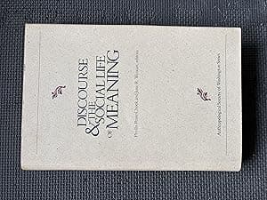 DISCOURSE & SOCIAL LIFE MEANING (Anthropological Society of Washington Series)