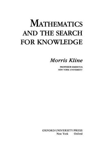 Mathematics and the Search for Knowledge