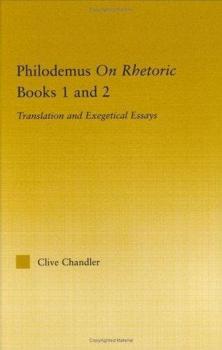 Philodemus On Rhetoric